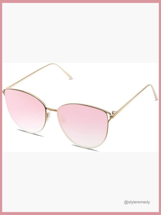 Metal Frame Mirrored Flat Lens Sunglasses UV400 Protection main image 4